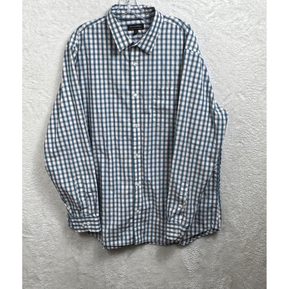 Banana Republic Non-Iron Tailored‎ Slim Fit Plaid Button Down Shirt XXL